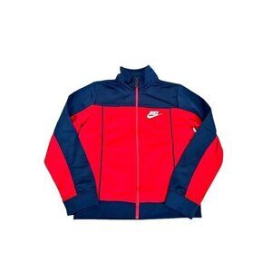 Nike Red Blue Color Block Zip Up Athletic Jacket